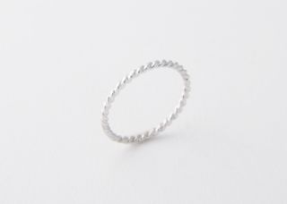   Silver Stackable Rings Twisted Band Rings White Gold Set of 5 Bands