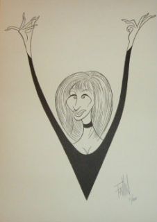 BARBRA STREISAND SIGNED LIMITED EDITION DRAWING BY WORLD FAMOUS 
