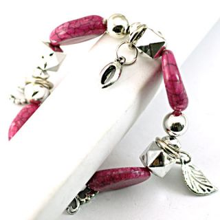   Stretch Artifical Stone Beads Dangle Bangle Bracelet Fashion Jewelry
