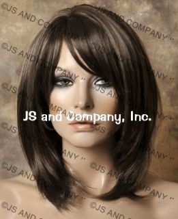   Layered Chesnut Brown Mix Salon Cut Style Wig Bangs JSDD 8 16