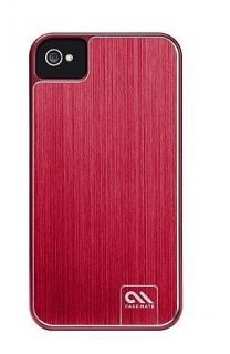 Case Mate Barely There Brushed Aluminum Case for iPhone 4 4S Red 