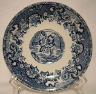 Barratts Staffordshire Blue and White Saucer Playtime