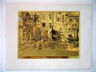 Lionel Barrymore Gold Etched Courtyard in Venice