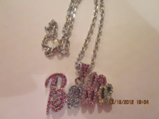 Iced Out Nicki Minaj Barbie Necklace Pendant Hip Hop Silver Color 