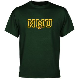 Northern Michigan Wildcats Wordmark Logo T Shirt Green
