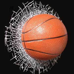 Shatter Sports Basketball Window Illusion Decal 3D 3 D