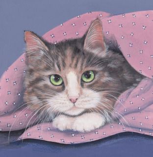 TABBY CAT Watching LIMITED EDITION SIGNED PRINT BY SUE BARRATT