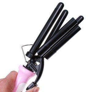 Three Barrel Ceramic Stainless Steel Hair Waver s Waves Curling Iron 