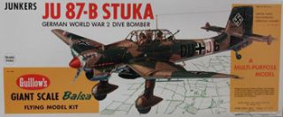   Scale Ju 87B Stuka Balsa Wood Tissue Plane Model Kit WWII 1002