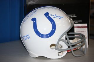 Baltimore Colts Hall Of Famers Autographed Full Size Helmet JSA 
