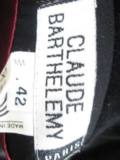 Claude Barthelemy Black Wool Velvet Blazer Jacket 42