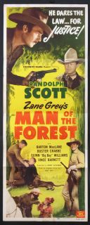 MAN OF THE FOREST RANDOLPH SCOTT BUSTER CRABBE R’50 INSERT