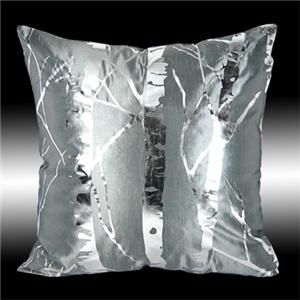 2X Abstract Silver Bamboo Gray Taffeta Cushion Covers Throw Pillow 
