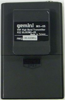 Gemini MX 05 VHF High Band Transmitter 186 600MHz with Microphone Free 