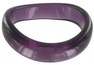 Bangle Bracelet Italy Purple Lucite Morphed Clear