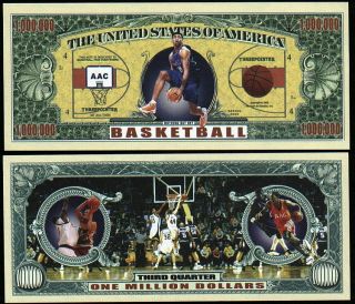 Basketball Million Dollar Funny Money Lot of 2 Bills