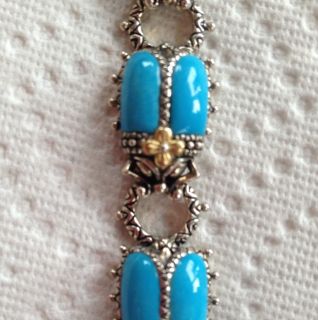 Barbara Bixby Turquoise Scarab Bracelet