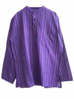 Bares Grandad Shirts XL XXL XXXL Cotton Striped Hippy