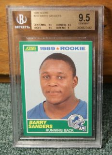 1989 Score 257 Barry Sanders Beckett BGS 9 5 Rookie