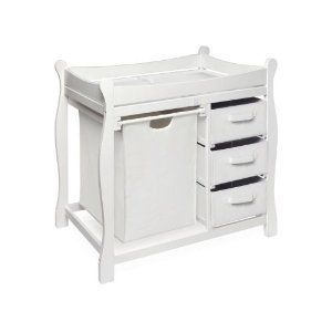   Company Sleigh Style Changing Table with Hamper 3 Baskets 02400