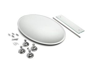 DecoLav 22.5” Oval Bathroom Mirror with Glass Shelf