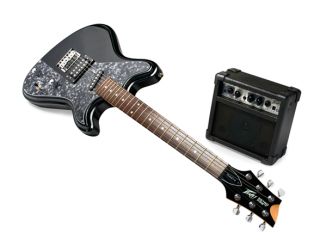 Peavey 3005210 Retro Fire Electric Guitar with GT 5 Amp Bundle   Black