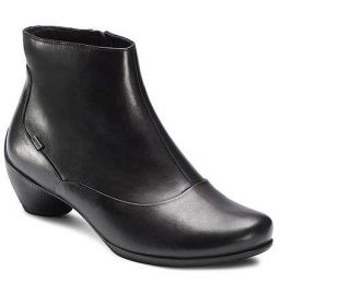 ECCO Womens Sculptured GTX Ankle Bootie Boots Black Leather 245613 