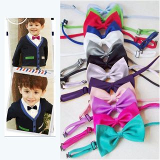Children Kids Boys Toddler Solid Color Wedding Child Neck Bow Ties