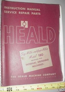 Heald 180 Size Gage Matic Internal Grinder Manual