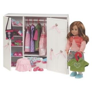 NEW Our Generation Doll Wooden Wardrobe Clost Armoire Dresser Girl 