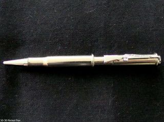 BULLET PEN 30 30 CAL. WINCHESTER NICKEL RIFLE CASING BALL POINT