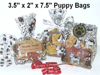 100 puppy dog bones puppies cello bags 3 5x2x7 5