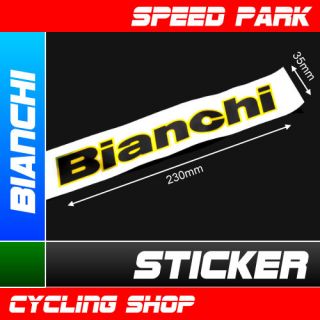 Bianchi logo STICKER (35mm x 230mm) Black x Gold BIKE BICYCLE MTB Road 
