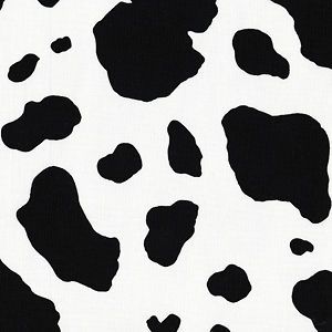 PONY SKIN~by the 1/2 YD~MICHAEL MILLER~COW HIDE~Black/WHI​TE