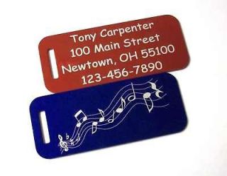 four engraved custom metal luggage tags personalized one day