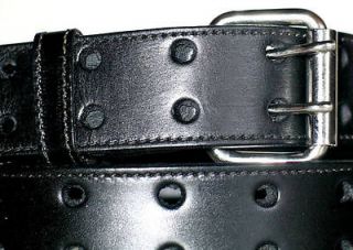 Hand Made BLACK 100% Cow Hide 2 Hole LEATHER Strap Belt SNAP OFF 