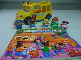 Fisher Price Little People School Bus Lights Sounds 5 Figures Lift the 
