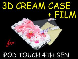 3D Cute Cookies Cream Cake Hard Cover Case+Film for iPod Touch 4th Gen 