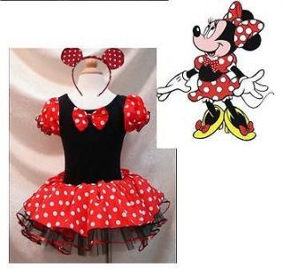 NWT Disney Minnie Mouse Costume Party Tutu Girls Dresses Ballet w 