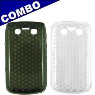 COMBO For the Blackberry Bold 9700 9730 9780 Clear + Black Gel phone 