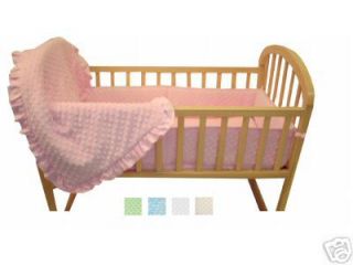 new minky dot chenille 3 pc cradle set baby pink