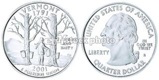 Quarter, 2001, Vermont, 50 State Quarters