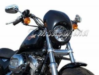 Black Headlight Fairing for Harley Front Fork Mount Sportster Dyna FX 