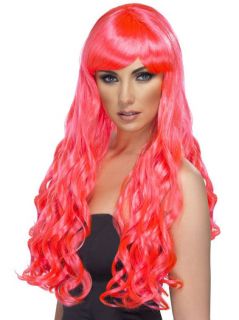 Katy Perry Long Wavy Fushia Pink Wig With Fringe California Gurls 