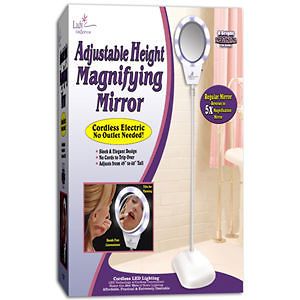 New Adjustable Height Magnifying Mirror 8 Bright LED Lights   Mirror 