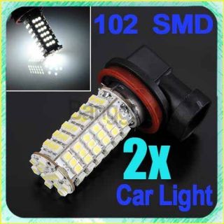 Pcs H11 102 SMD LED Pure White Car Fog Parking Head Light Lamp Bulb 