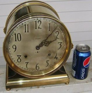 Antique Seth Thomas Solar All Brass Mantel Clock 8 Day Time Striking 