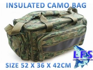 Brand New Green Camo Carp Pike Fishing Tackle Bag Holdall SIZE 52 X 36 