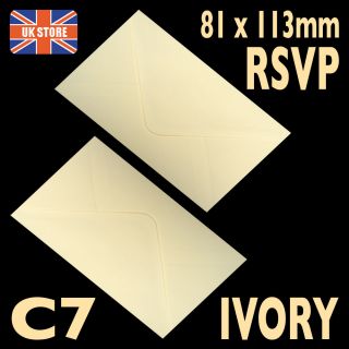 A7 C7 Ivory Mini Envelopes 105gsm 113 x 81mm  RSVPs Wedding 