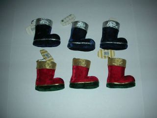 Six Stocking Boot Ornaments / Holders 5 High Dandee International 